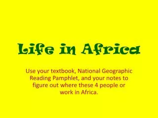 Life in Africa