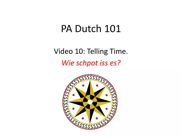 pa dutch 101