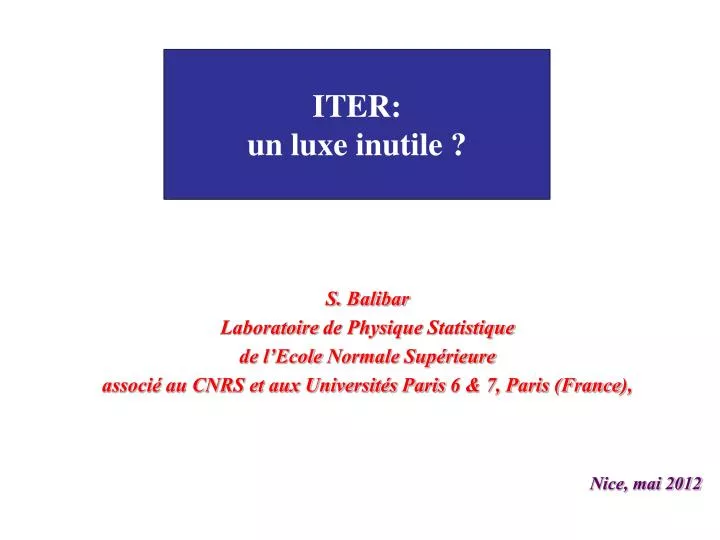 iter un luxe inutile