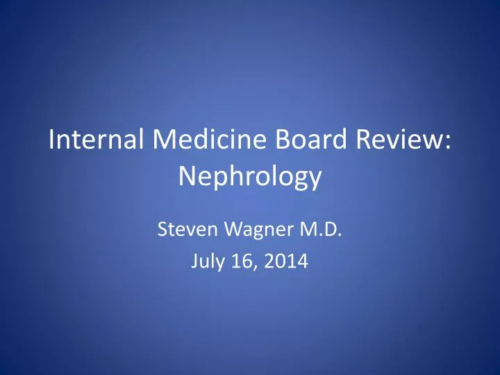 internal medicine board review nephrology