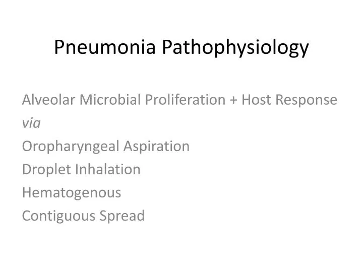 pneumonia pathophysiology