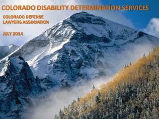 COLORADO DISABILITY DETERMINATION SERVICES