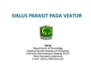 siklus parasit pada vektor