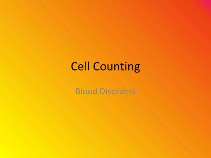 cell counting