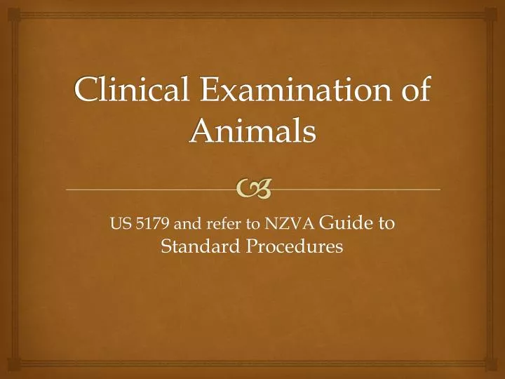 clinical examination of animals