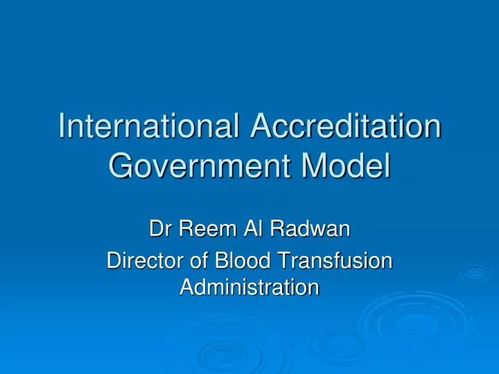 international accreditation government model