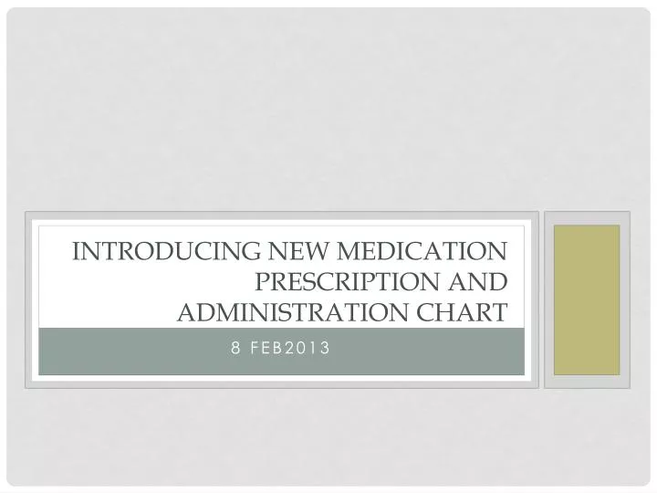 introducing new medication prescription and administration chart