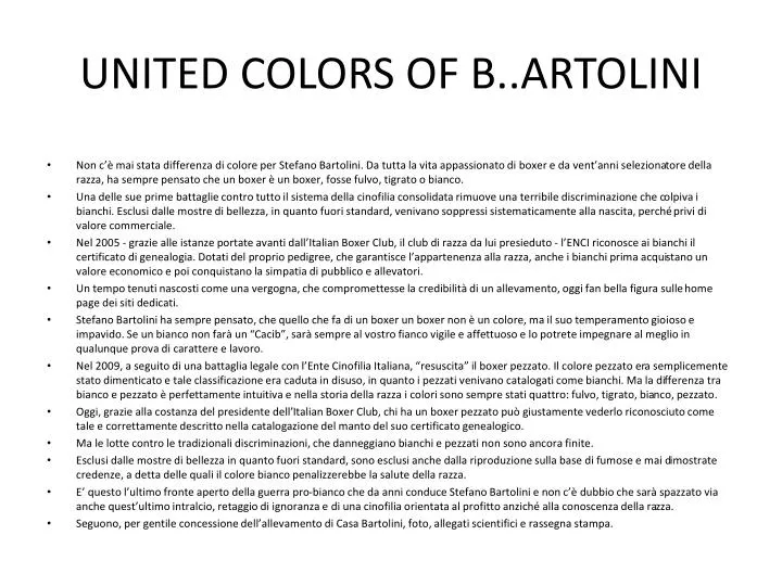 united colors of b artolini