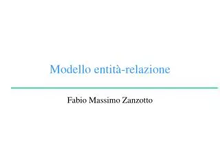 modello entit relazione
