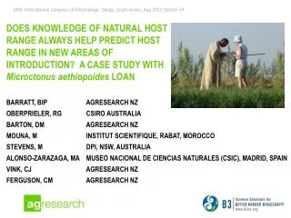 Barratt, BIP 	 AgReseArch NZ Oberprieler, RG 	 CSIRO AUStralia