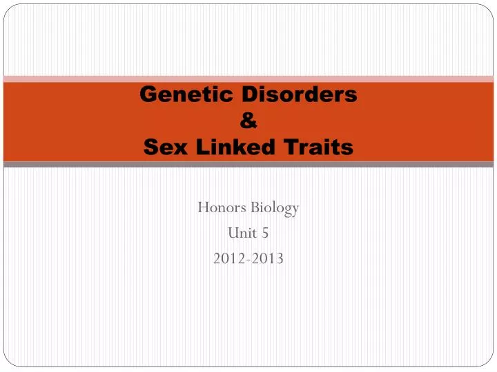 genetic disorders sex linked traits