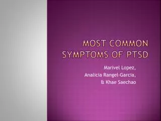 Most Common Symptoms of PTSD