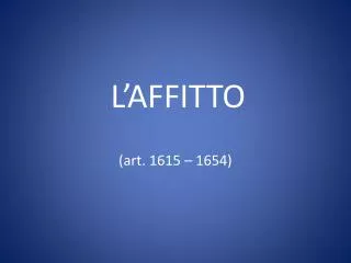 l affitto