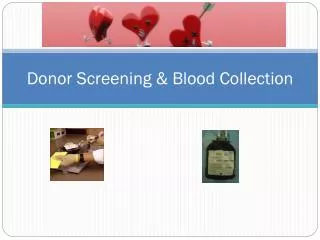Donor Screening &amp; Blood Collection