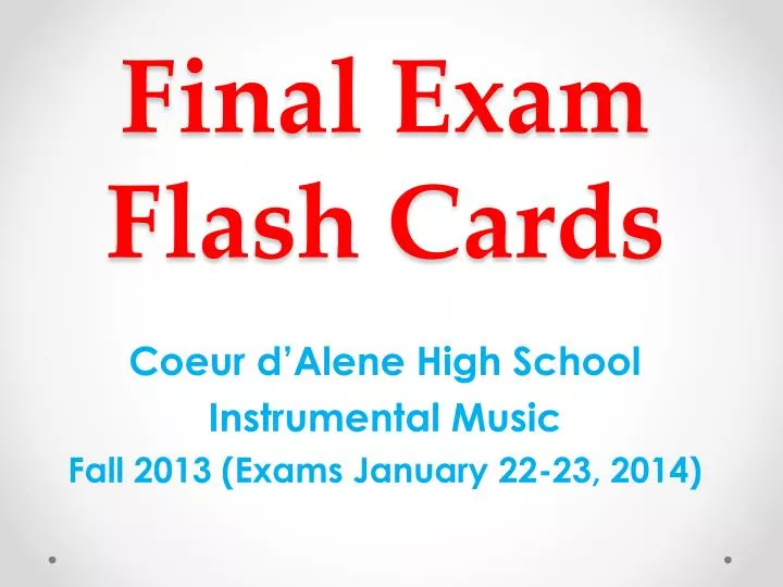 final exam flash cards