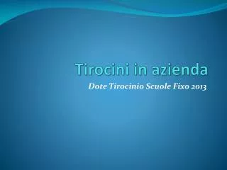 tirocini in azienda