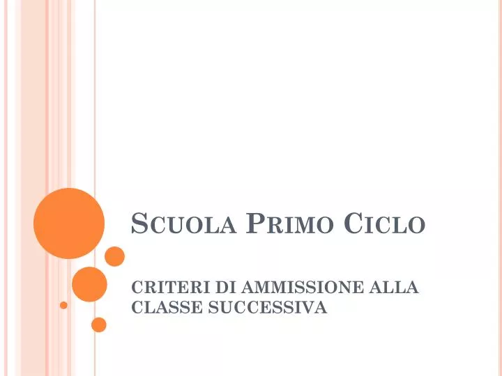 scuola primo ciclo