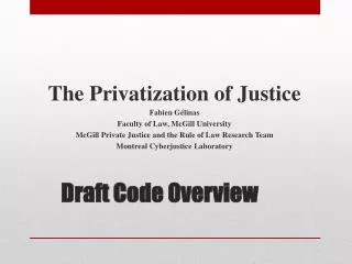 Draft Code Overview