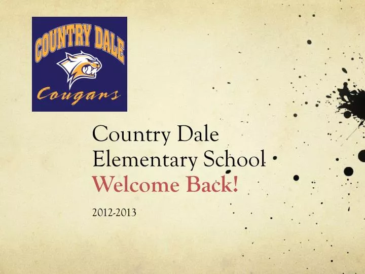 country dale elementary school welcome back