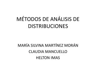 m todos de an lisis de distribuciones