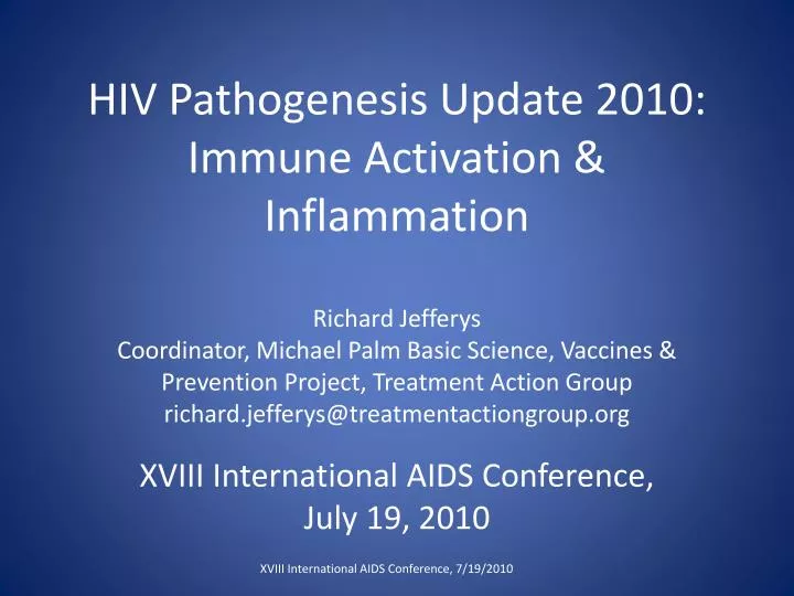xviii international aids conference july 19 2010