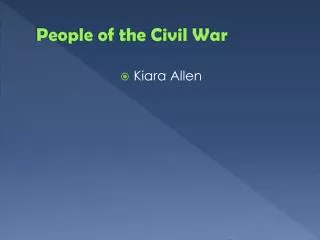 People of the Civil War