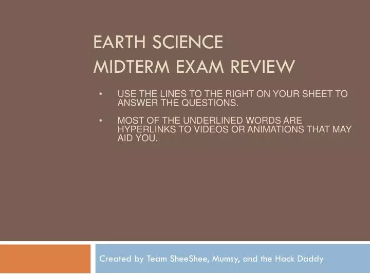 earth science midterm exam review