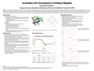 An Evaluation of the Thermodynamics of Unfolding of Myoglobin