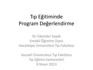 t p e itiminde program de erlendirme