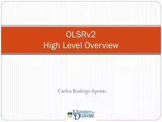 OLSRv2 High Level Overview