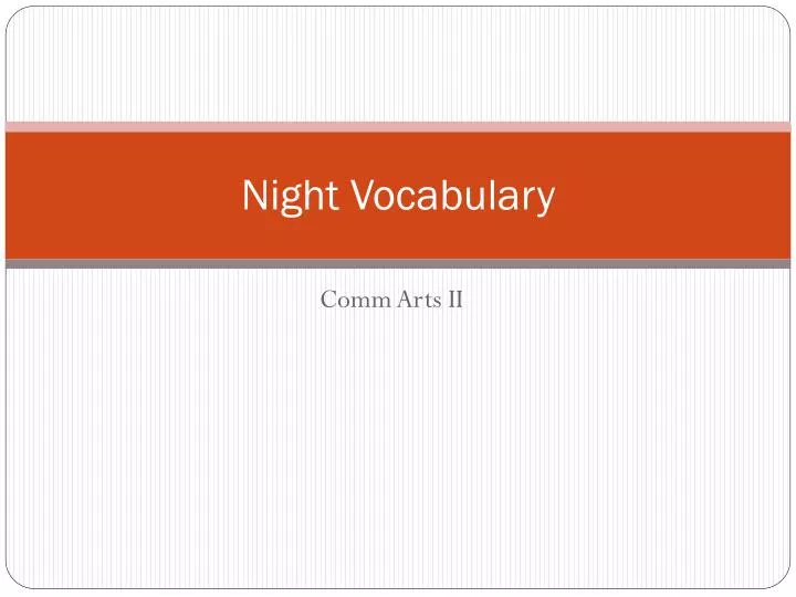 night vocabulary