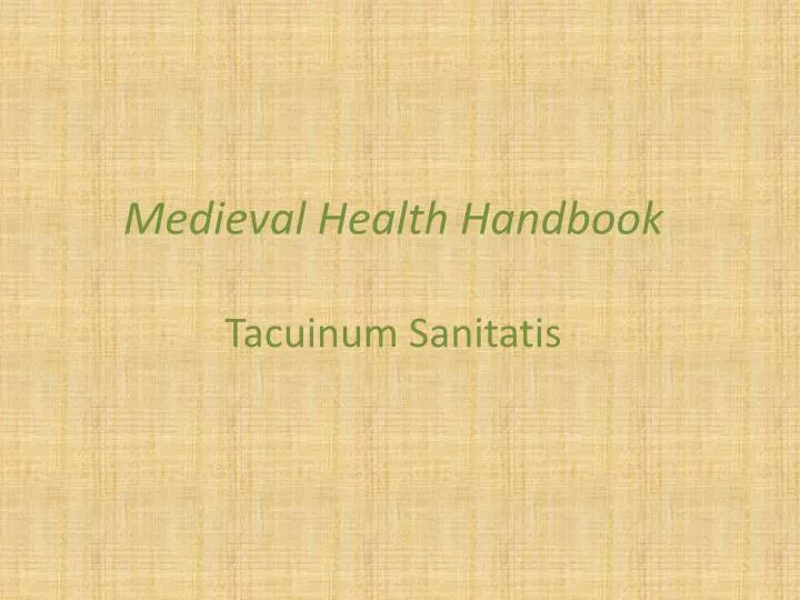 medieval health handbook tacuinum sanitatis
