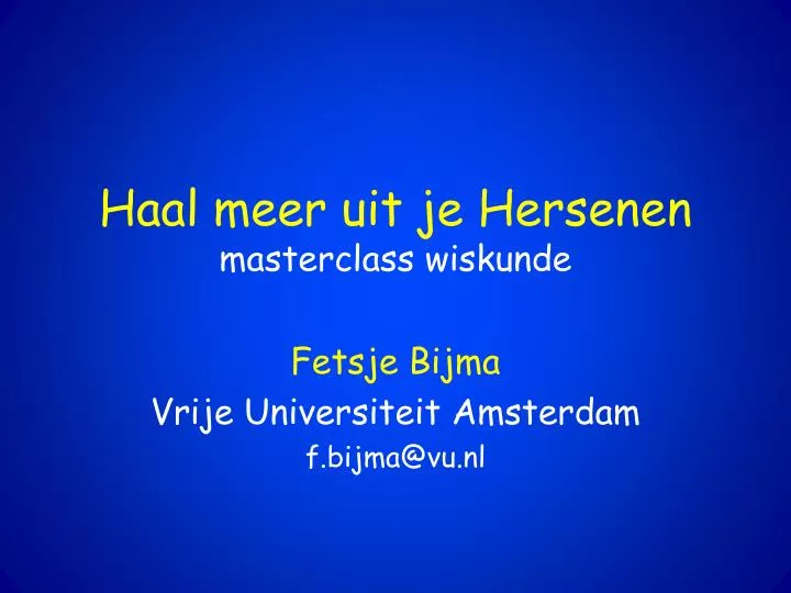 haal meer uit je hersenen masterclass wiskunde