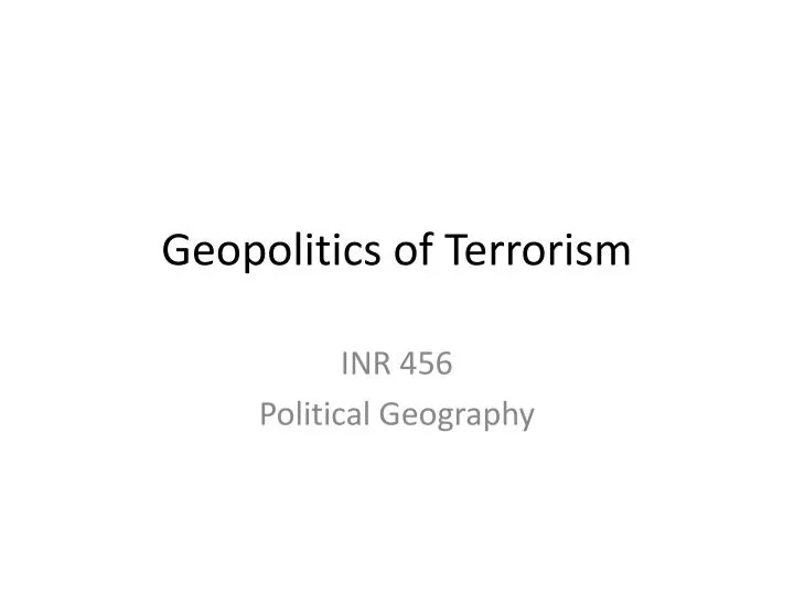 geopolitics of terrorism