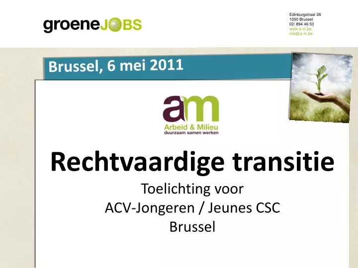 rechtvaardige transitie toelichting voor acv jongeren jeunes csc brussel