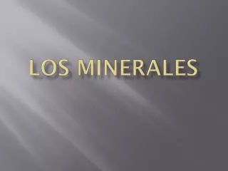los minerales