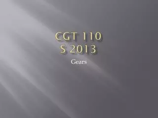 CGT 110 S 2013