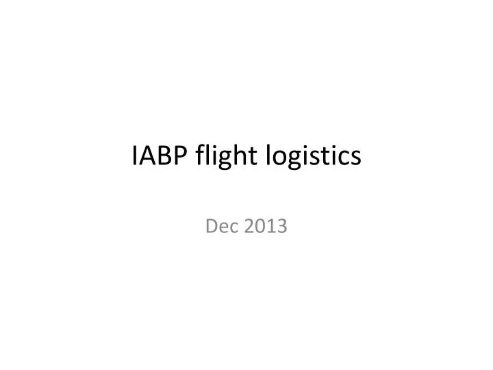 iabp flight logistics