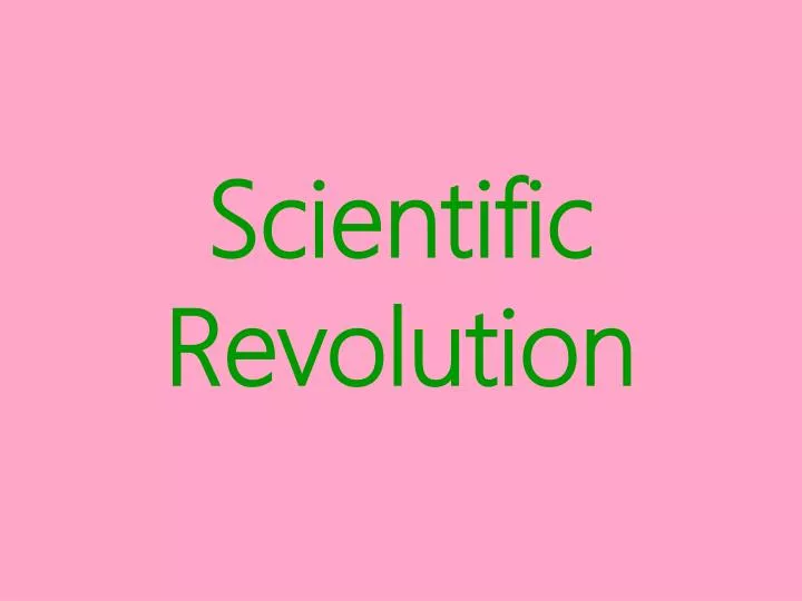 scientific revolution