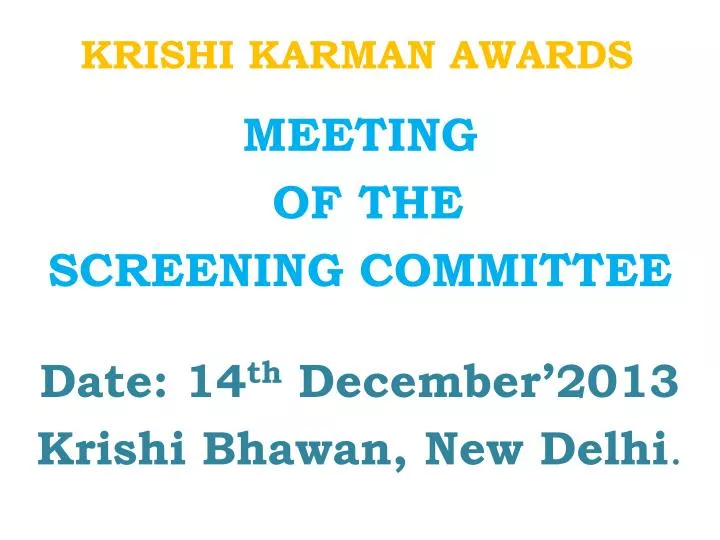 krishi karman awards