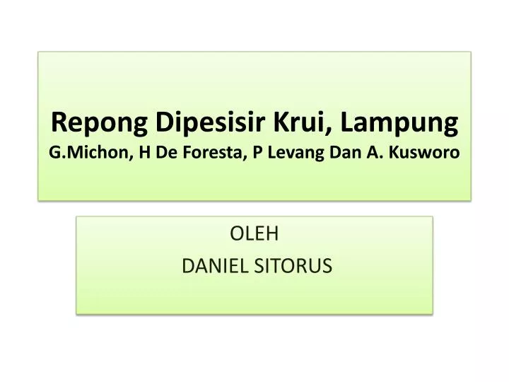 repong dipesisir krui lampung g michon h de foresta p levang dan a kusworo