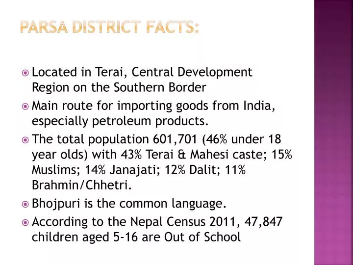 parsa district facts