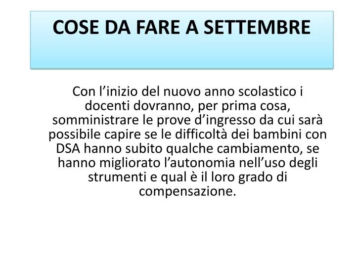 cose da fare a settembre