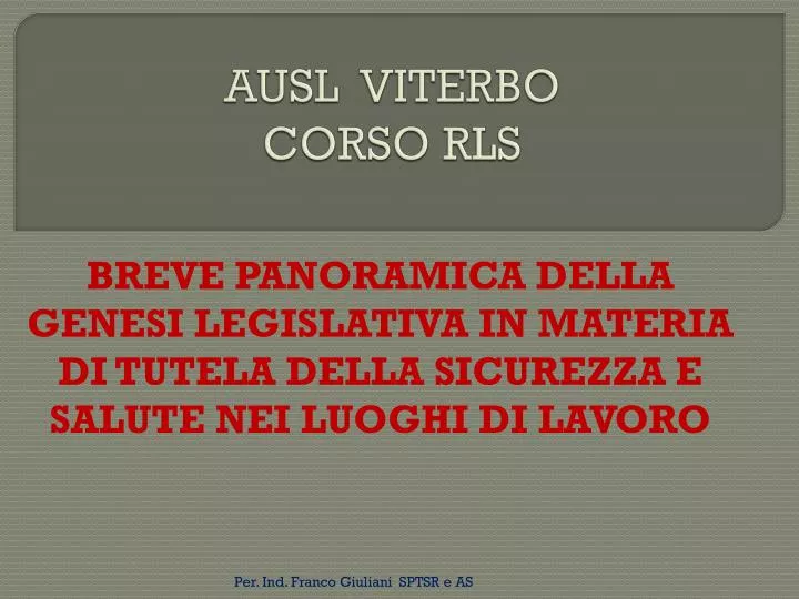 ausl viterbo corso rls