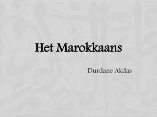het marokkaans