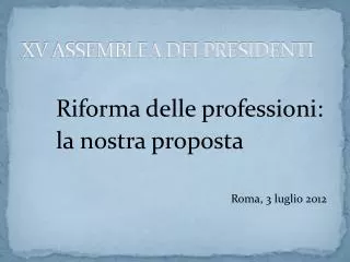 xv assemblea dei presidenti