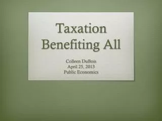 taxation benefiting all