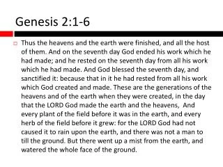 Genesis 2:1-6