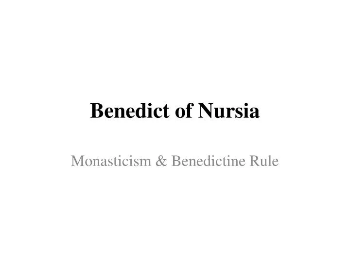 benedict of nursia