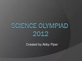 Science Olympiad 2012